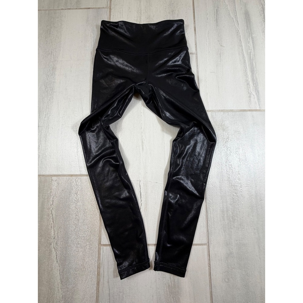 Athleta Elation Shine Tight Black Metallic High Rise Leggings XS TP